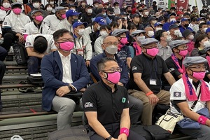 第12回全国和牛能力共進会鹿児島大会での応援の様子